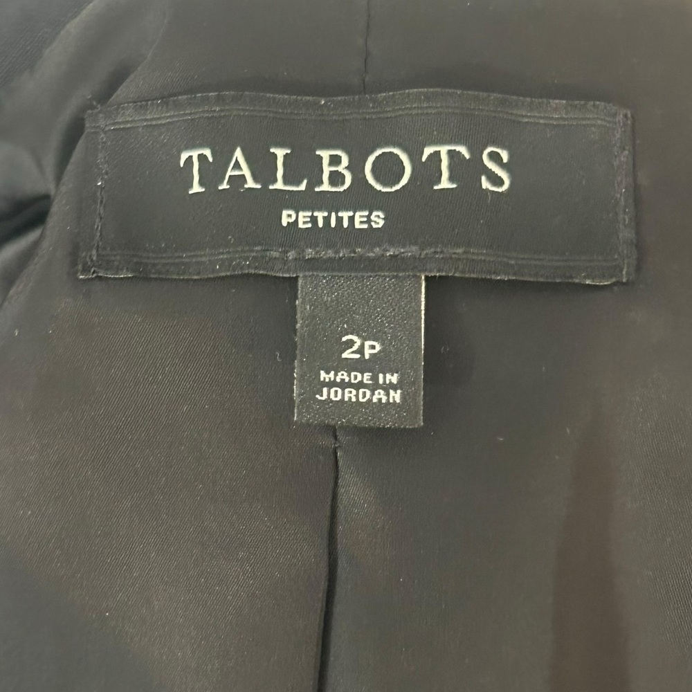 Talbots Black Single Button Cropped Wool Blazer S… - image 8